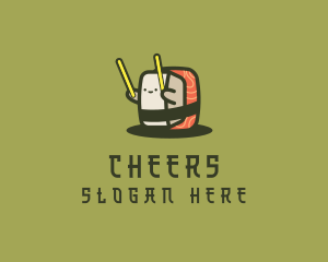 Food Vlogger - Nigiri Sushi Drummer logo design