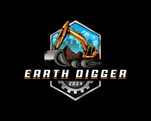 Digger - Excavator Machinery Digger logo design