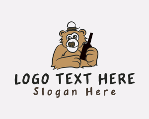 Bear - Bear Bottle Hat logo design