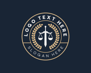 Law Firm - Justice Sword Scale logo design