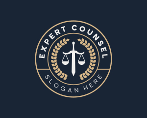 Counsel - Justice Sword Scale logo design