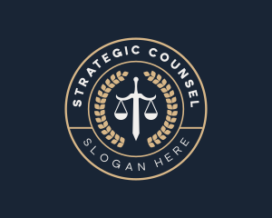 Counsel - Justice Sword Scale logo design