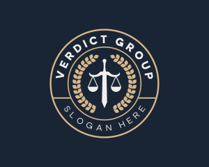 Jury - Justice Sword Scale logo design