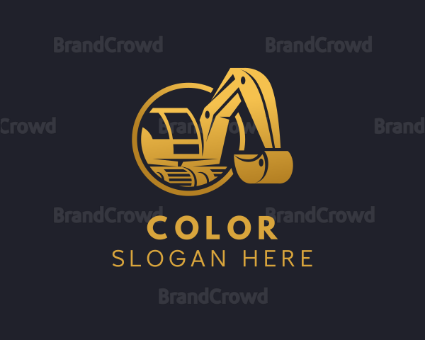 Excavator Digging Construction Logo