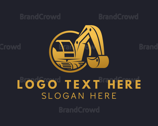 Excavator Digging Construction Logo