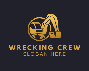 Demolition - Excavator Digging Construction logo design