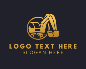 Excavator Digging Construction logo design