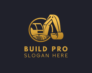 Construction - Excavator Digging Construction logo design