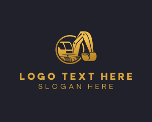 Excavator Digging Construction logo design