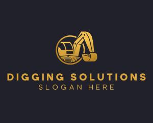 Excavator Digging Construction logo design