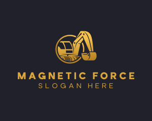 Excavator Digging Construction logo design