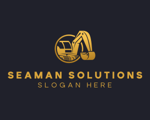 Excavator Digging Construction logo design