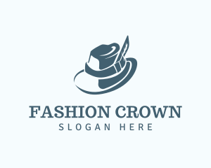 Feathered Fedora Hat logo design