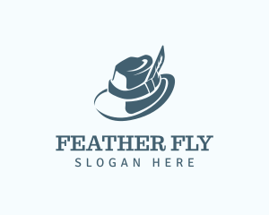 Feathered Fedora Hat logo design