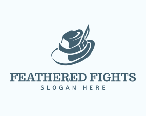 Feathered Fedora Hat logo design