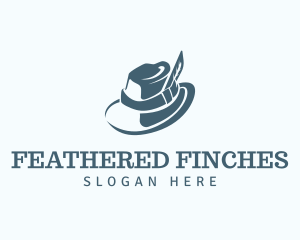 Feathered Fedora Hat logo design