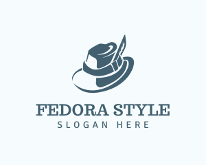 Fedora - Feathered Fedora Hat logo design