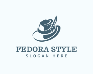 Feathered Fedora Hat logo design