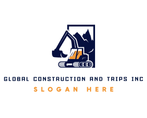 Excavation - Machinery Engineering Backhoe logo design