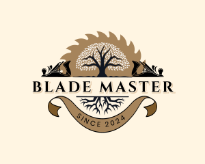 Saw Blade Carpentry logo design