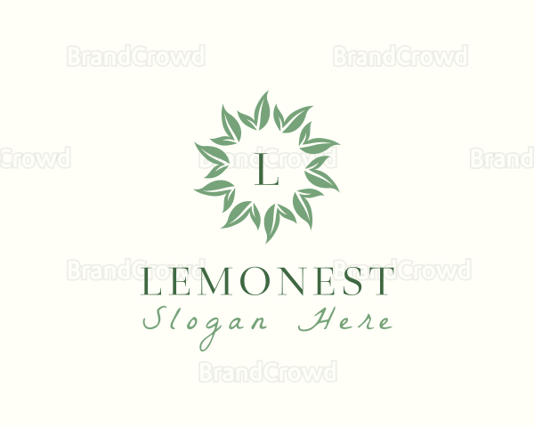 Organic Wreath Leaves Vegan Logo