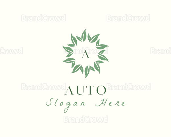 Organic Wreath Leaves Vegan Logo