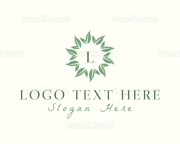 Organic Wreath Leaves Vegan Logo