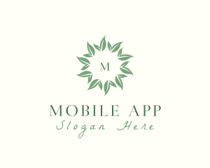 Organic Wreath Leaves Vegan  Logo