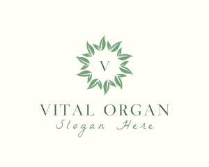 Organic Wreath Leaves Vegan  logo design