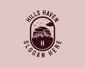 Mountain Backpacking Scenery logo design