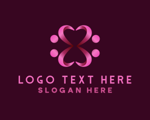 Caregiver - Heart Ribbon Community logo design
