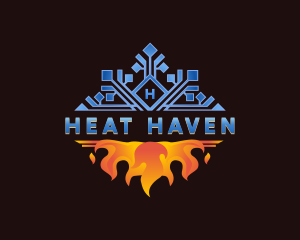 Cooling Heating HVAC logo design