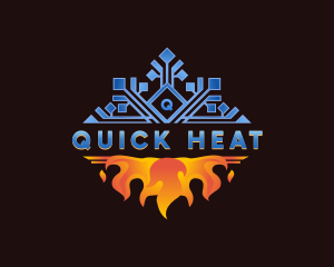 Cooling Heating HVAC logo design