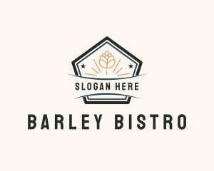 Hops Barley Badge logo design