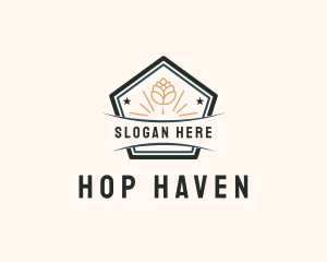 Hops - Hops Barley Badge logo design