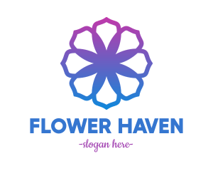 Purple Flower Petals logo design