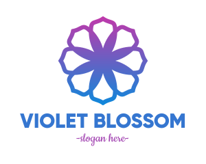 Purple Flower Petals logo design