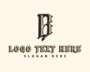 Creative Gothic Bar Letter B Logo