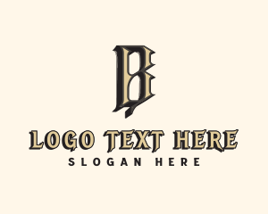 Gothic Bar Letter B Logo