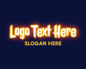 Glowing - Yellow Glowing Gamer Wordmark logo design