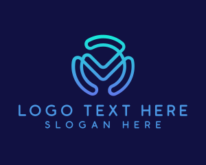 Network - Cyber Tech Letter M logo design