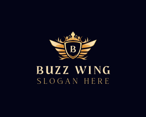 Wing Crown Shield logo design