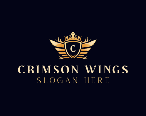 Wing Crown Shield logo design