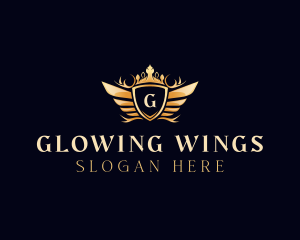 Wing Crown Shield logo design