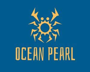 Orange Sun Crab logo design