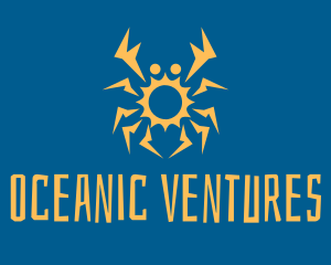 Orange Sun Crab logo design