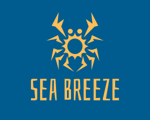 Orange Sun Crab logo design