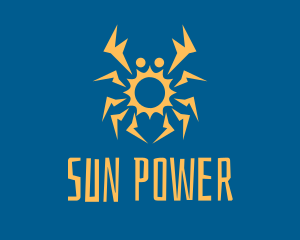 Orange Sun Crab logo design