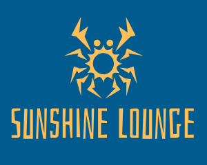 Orange Sun Crab logo design