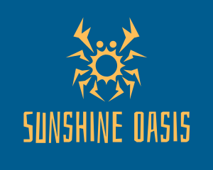 Orange Sun Crab logo design